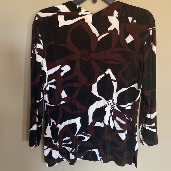 ⭐️CHICO’S- Floral 3/4 Sleeve Blouse Y2- Size 1/M EUC - Picture 4 of 9